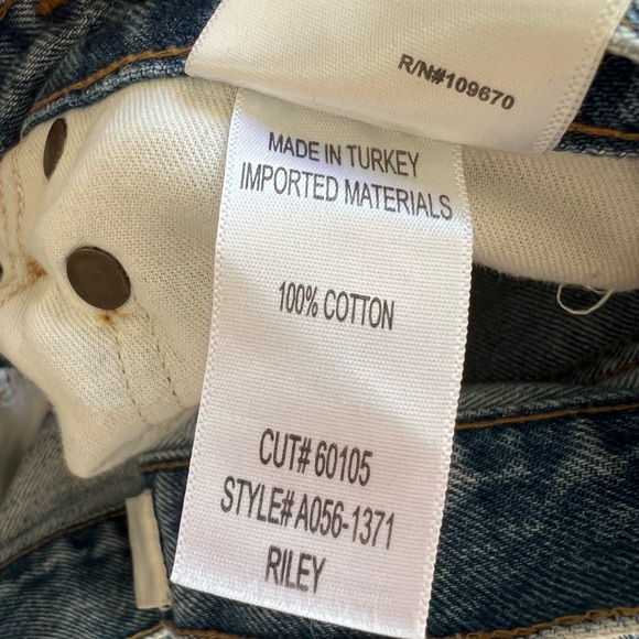 AGOLDE Riley High Rise Straight Leg Raw Hem Denim - Size 26 - Picture 4 of 7